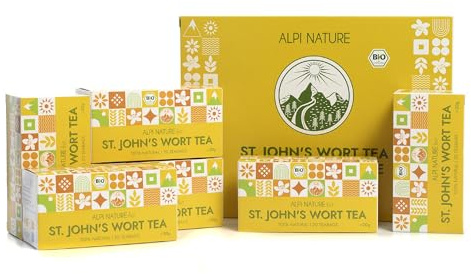 Alpi Nature Millepertuis Thé BIO, 120 Sachets de Thé, 120g Pack de 6 x 20 Sachets de 1g | 6 boîtes de 20 sachets de thé de 1 g (120 g), sachets de tisane