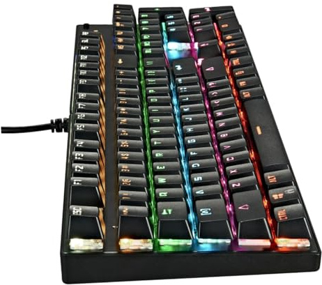 LIGIGWASH Clavier Mécanique de Jeu RGB Touches Rétroéclairé Anti-ghosting pour Maison et Bureau