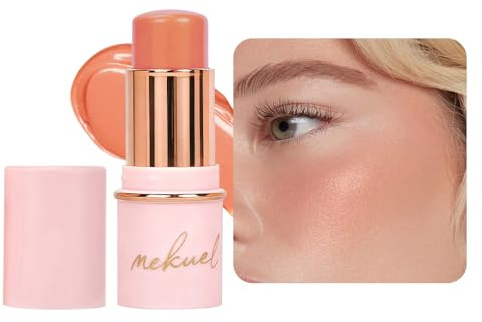 mekuel Terracotta Brown Monochrome Cream Blush Stick for Face Contour, Natural Blush for Cheeks, Buildable Long-Lasting Blushstick for All Skin Types, Hydrating & Smooth Finish, Vegan Cruelty-Free, 06