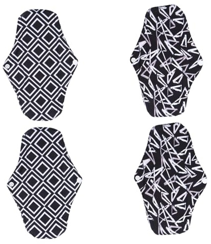 Toalla Sanitaria Lavable para Mujer 4 Piezas M Fibra de Bambú | Reutilizable, para Flujo Abundante, Degradable y Reciclable, Protector Diario Femenino Color Aleatorio