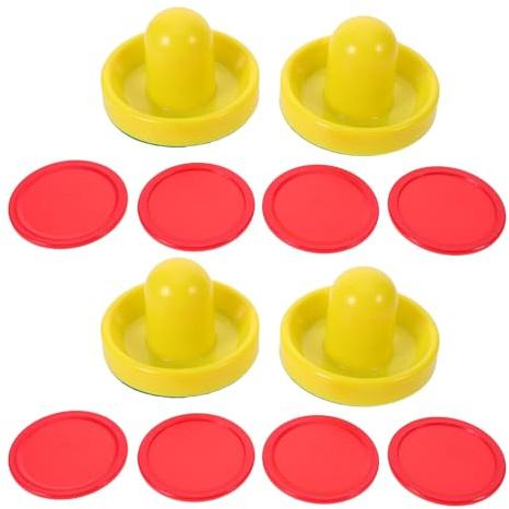 Healeved 2 Set Accessori Air Hockey Tavolo con Pushers Ergonomici e Dischi in Plastica Resistente per Gioco Indoor e Ricreazione Casalinga