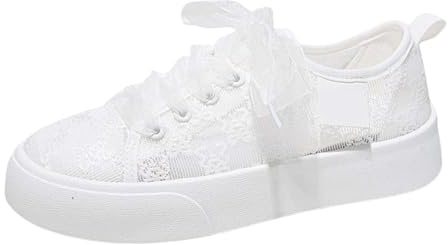 Zapatos de Boda Zapatillas de Novia Planas Tenis de Novia Zapatillas de Encaje, Zapatos de Boda Zapatos Deportivos Nupciales Zapatos de Tenis Nupciales Zapatos Deportivos de Encaje Floral Zapatos