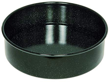 Riess, 0498-022, molde para tartas 28, CLASSIC - MOLDES PARA HORNEAR, diámetro 28 cm, altura 8,0 cm, esmalte, negro, fondo extraíble, inducción