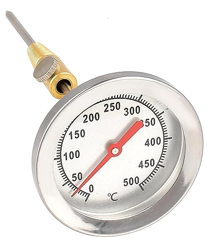 Lantelme 500°C Ofen, Grillthermometer | Analog mit 15cm Edelstahlsonde und Clip | Präzises Thermometer für Backofen, BBQ, Grill, Holzbackofen, Holzkohlegrill, Gasgrill und Smoker