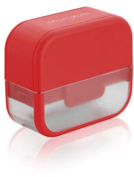 Microplane Knoblauchmühle und Hobel, Edelstahl plastik, rot, Einheitsgröße