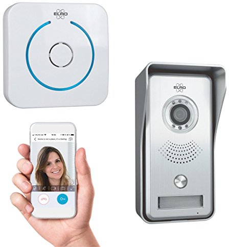 ELRO DVC040IP Interphone Portier vidéo IP Wifi - Caméra avec vision nocturne - avec Gong d'intérieur - Visualisation et communication via App