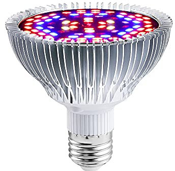 ALQFFHL Lámparas de Crecimiento 50W,E27 Bombilla LED de Cultivo de Espectro Completo Para Plantas,Lámpara de Cultivo Para Plantas de Interior Vegetales y Flores Hidroponía