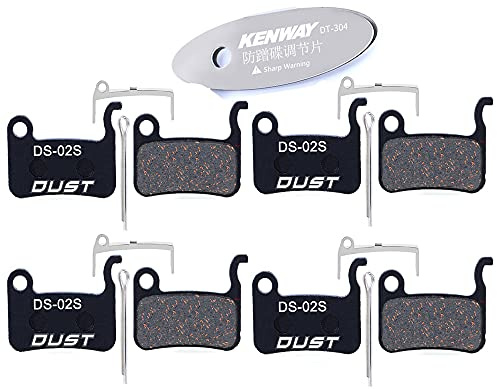 CYCEARTH Lot de 4 Paires de Plaquettes de Frein à Disque pour vélo Shimano Deore XT XTR LX SLX Hone Zoom Saint (Semi-métallique/métal fritté) (Semi-métallique)