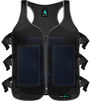 AlphaCool Frosty Mesh Ice Vest for Men and Women – Cooling Vest with Ice Packs, 2 Sets – Three Gel Pad Pockets – Adjustable Straps for Custom Fit Black One Size