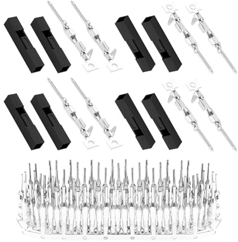 pzsmocn 100Juegos/200Piezas para Dupont 2.54mm 1Pin Macho Carcasa Negro | Juegos Terminal Crimpado, Paso Cable Kit Hilo Presa, Conector Accesorios, Adaptador Encabezamiento, Enchufe Pasador Conexión