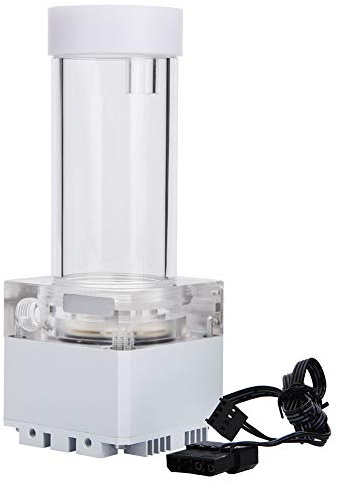 Zunate PC-Pumpenreservoir Combo, 800 L/h Computer-Zylinder-Wasserkühlungspumpen-Tank-Kit, G 1/4-Gewinde CPU-Wasserkühlungssystem-Wärmetauscher-Werkzeug, Einfache Installation(Weiß)