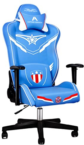 High-back Gaming Chair Ergonomic Racing Seat With Lumbar Support Live Broadcast Chair Height Adjustment Can Bear 150kg/330lbs (Color : Blue, Size : 60 * 60 * 130-138cm)