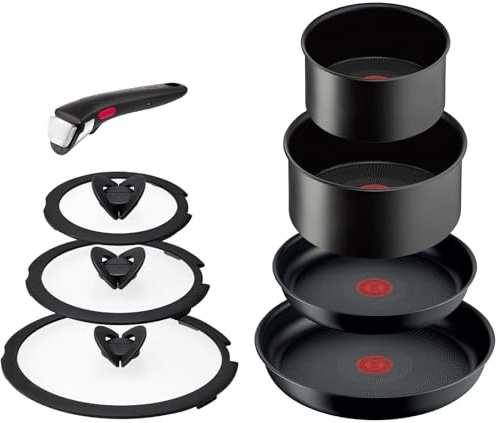 Batterie de cuisine 8 pièces Ingenio IH Charcoal Grey Tefal - Tous feux + induction - L7729892