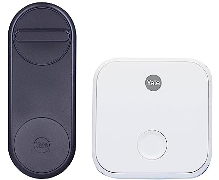 Yale Schwarz Linus Smart Lock, Türschloss inkl. WiFi-Bridge, kompatibel mit Amazon Alexa, Apple HomeKit, Google Home