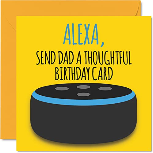 Stuff4 Lustige Geburtstagskarten für Papa, Alexa | Witz Happy Birthday Karte für Papa von Sohn Tochter, Vater Banter Geburtstagsgeschenke