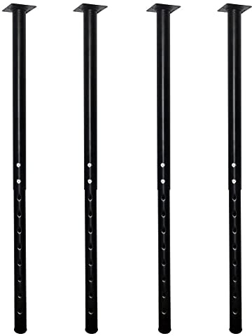 QLLY Justerbart bordsben i metall, 60–100 cm, hemmakontor gör-det-själv skrivbordsben, set med möbelben (4, svart)