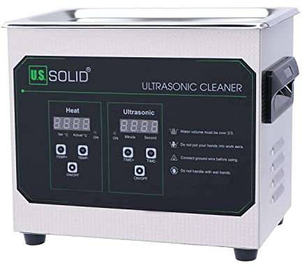U.S. Solid Ultrasonic Cleaner, 40 KHz Stainless Steel Ultrasonic Cleaning Machine with Digital Timer and Heater for Industrial and Jewelry, 176℉ (3L)