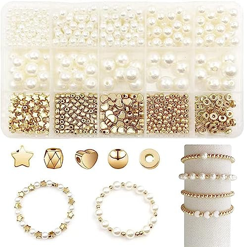 Baoximong 720 Stück Perlen für Armbänder Selber Machen Perlenset zum Auffädeln Bastelperlen DIY Set Erwachsene Perlenkette Schmuck Geschenke für Mädchen Schmuckherstellung Muttertagsgeschenk