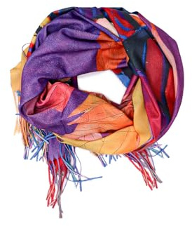 QUEEN HELENA Varm tung vinterhalsduk wrap sjal sjal rund hals mönster dam SC22-9, SC22-12 Fuchsia, one size