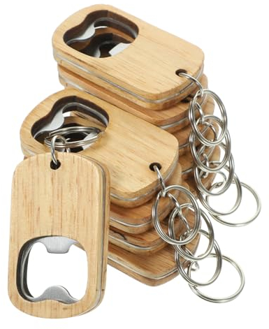 VILLFUL 10pcs cavatappi portachiavi apribottiglie manuale chiave apribottiglie manuale ciotola di legno strumento bottiglie birra bevande legno