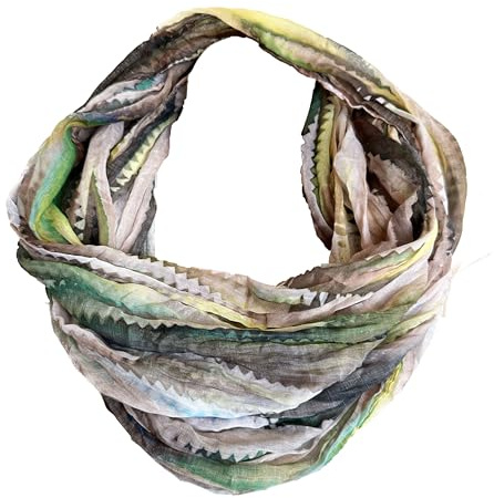 J26 Streifen Seide Glitzer Gold Fäden Sommer Frühling Loop Verlauf Regenbogen Rainbow Silk Uni Rundschal Schlauchschal Stola Schal leicht