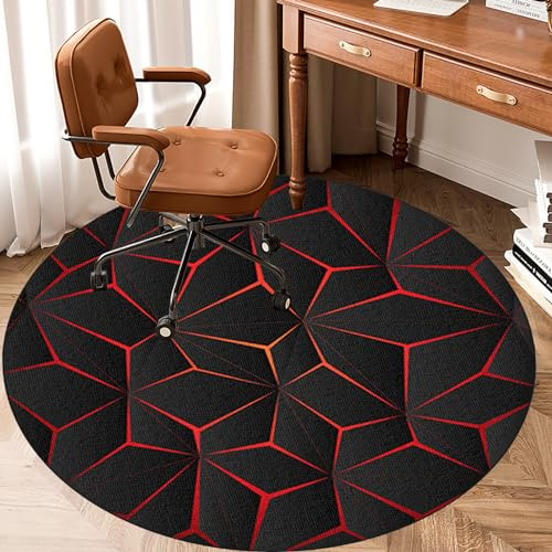 Gaming Bürostuhl Unterlage, Bodenschutzmatte für Hartböden, Gaming Teppich, Rund Unterlage Schreibtischstuhl, Bürostuhl Matte, Teppich-Stuhlmatte, Stuhl Unterlage Schreibtisch, Gamer Teppich 100 cm