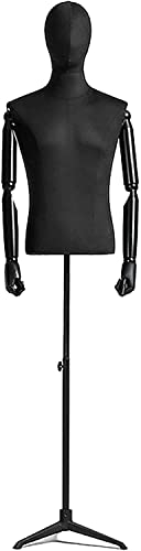LIUSP Männliche Schaufensterpuppe, Torso-Dummy mit Eisenstativ und Holzarmen, männliche Schaufensterpuppe, Kleiderform, passender Pullover-Ausstellungsständer