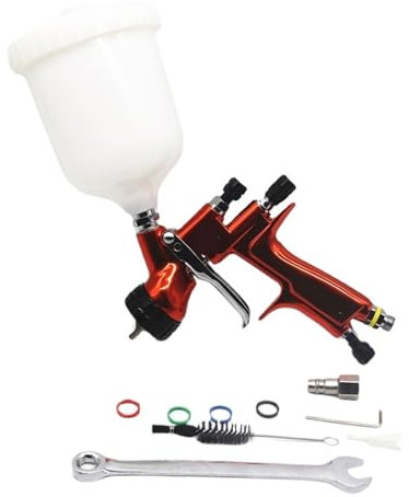 MZZYG Gravity Feed Air Spray Gun 1.3/1.5mm LVLP Spray Gun With Air Spray Gun Regulator And Air Filter Sprayer Gun/Air Tools/For Car Face Paint/Airbrush For Cars Wall Furniture(Color:1.3MM-01)