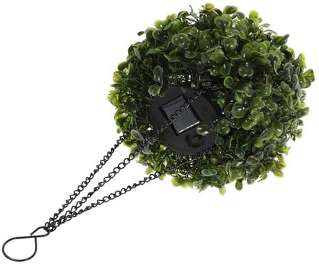 OUNONA 2pcs Solar Garden Lights Led Topiary Ball Decorations Outdoor Artificial Plant Hanging Lamps