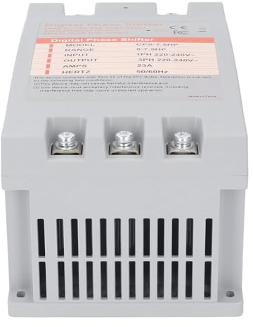Convertidor Monofásico a Trifásico, Convertidor de Fase Digital de 7,5 Caballos de Fuerza Monofásico a Trifásico Fácil de Instalar 220-240 VCA para Uso Residencial y Comercial