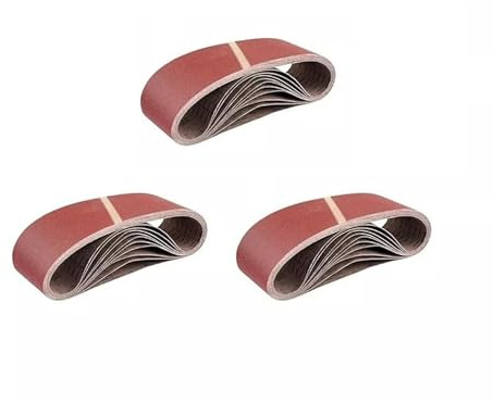 HKB ® 30 Gewebe-Schleifbänder | 75 x 457mm, Körnungen je 40/60/80/120/180 für Bandschleifmaschinen | 30 Stück