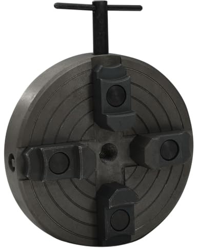 Mandrin à bois à 4 mâchoires avec connexion M18 en acier noir 150 x 63 mm