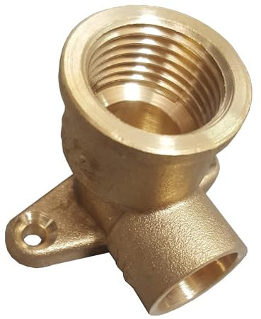 Plumbstation 15mm x 1/2 Wall Plate Elbow End Feed - Brass