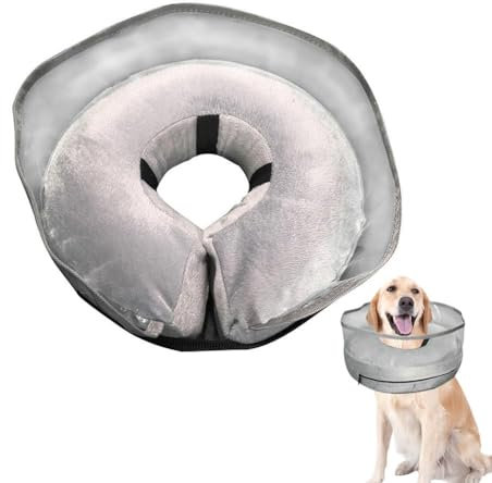 Elizabethanisches Haustierhalsband, Lecken und Beißen und Hunde-Schutzkragen, atmungsaktiv, bequem, weich, Werbung und tut Hund, aufblasbares weiches Hundekegel-Halsband, alternatives aufblasbares