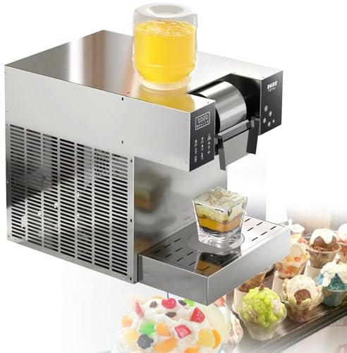 Máquina comercial de hielo en forma de copo de nieve, máquina de afeitar eléctrica de acero inoxidable para hacer conos de nieve triturados, máquina para postres con hielo raspado, refrigeración,140kg