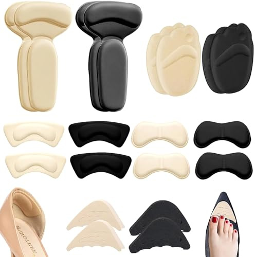 Coussinets pour Chaussures,10 Paires Coussinet Talon Chaussure,Antidérapants Plaquettes à Talon Auto Adhésif Insert Orteil Semelles Coussinet Plantaires pour Talons Hauts,Bottes,Escarpins