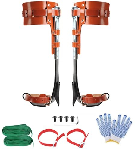 Baumklettern Ausrüstung Set,Rindsleder Design Klettern Bäume Artefakt,Climbing Spike,Baum Steigeisen Baumkletterwerkzeug,Verbreitertem Verdicktem Für Waldcamping Obstpflücken Absturzsicherung