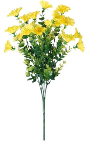 Konstgjorda petunior realistiska blommor | UV-beständig hållbar växtdekoration | UV-resistenta hållbara simulerade växter för trädgård, blomkruka, blomkruka, fönster, hall och uteplats
