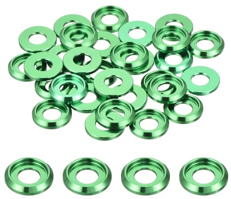 QUARKZMAN Paquete De 30 Arandelas Avellanadas De Copa Cónica M6 (Verde)