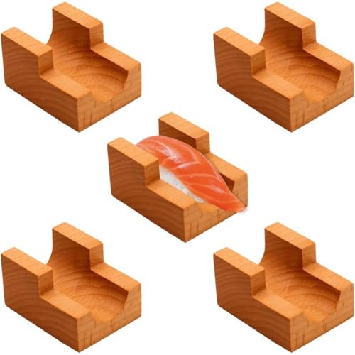 Support À Sushis en Bois, 5 Pièces, Plateau De Service À Sushis en Bois, Présentoir À Sushis pour Centre De Table, Fournitures De Fête, Présentoir À Aliments