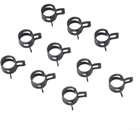 Lot de 10 clips à ressort pour tuyau d'arrosage 516 mm pour sécuriser les tuyaux de carburant et d'eau (8 mm)