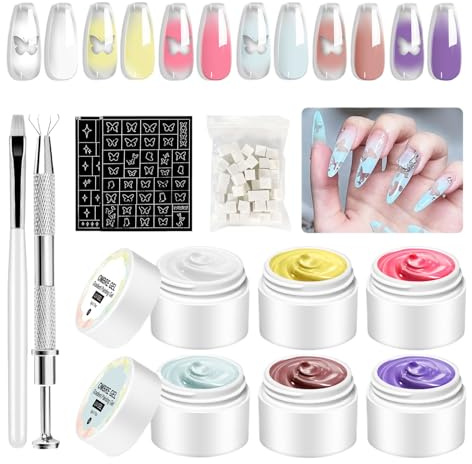 Nagellack Gel | Bunte Nagelbemalung Gellack | Feste Modellierkleber für Zuhause Unterwegs Damen