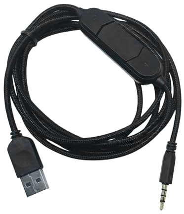 HVRFJXI Carte son USB 3,5 mm Auxes Câble casque avec contrôle du volume intégré et microphones commutateurs muet pour jeux sur PC Appareils mobiles Nylon tressé Câble son USB