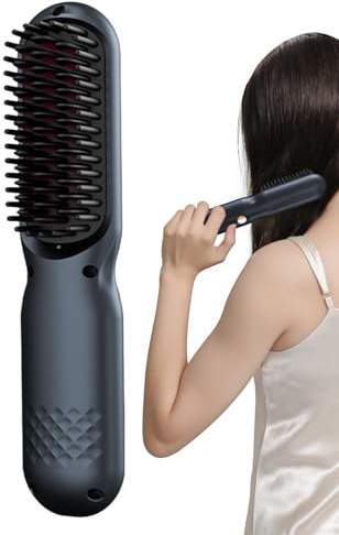 Brosse Lissante Pour Cheveux,Rechargeable Avec 3 Températures | Portable Brosse Lisseur Coiffant Cheveux,Pour Coiffage Volumisation Contrôle Des Frisottis Longs Courts Maison Voyage Fête Vacances