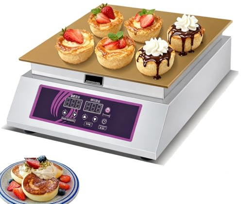 Machine électrique à soufflés, crêpière commerciale double plaque, machine à, contrôle de la température 60-240℃, gaufrier antiadhésif avec couvercle en acier inoxydable, pour boulangerie