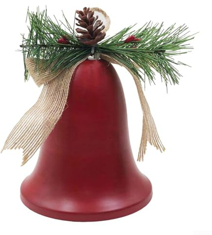 Weihnachtsglocke aus Metall mit Klingelton, zum Aufhängen an Weihnachtsbäumen, Türen oder als Teil festlicher Tischdekorationen (rote Trompete)
