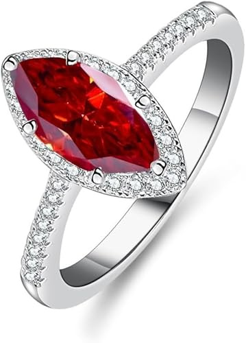 Bague en moissanite for femme, taille marquise, argent sterling S925, diamant de laboratoire