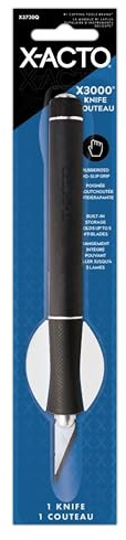 X-ACTO X3730Q X3000 Hobbymesser mit Gummifass, drei #11 Klingen, schwarz