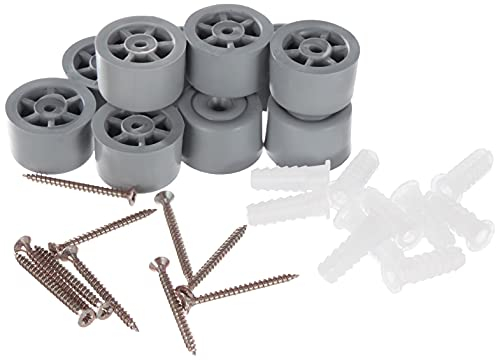 Sysfix 2310503 Türstopper zum Festschrauben, Box mit 10 Stück inklusive Schrauben und Dübel Größe 5, Farbe: Grau