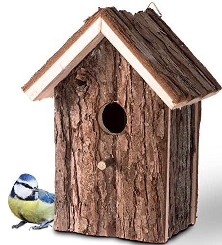 GARDIGO® Casetta per Uccelli in Legno | Nido per Uccelli da Appendere | 16x19,5x11,5cm | Casa da Esterno | Legno Non Trattato | Casetta da Giardino | Rifugio Riparo Costruzione Nido